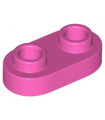 Dark Pink Plate, Modified 1 x 2 Rounded with 2 Open Studs
