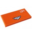 Orange Tile 2 x 4 with White 'SUPER LIFT' Pattern (Sticker) - Set 60233