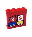 Red Panel 1 x 4 x 3 with Side Supports plus Pattern