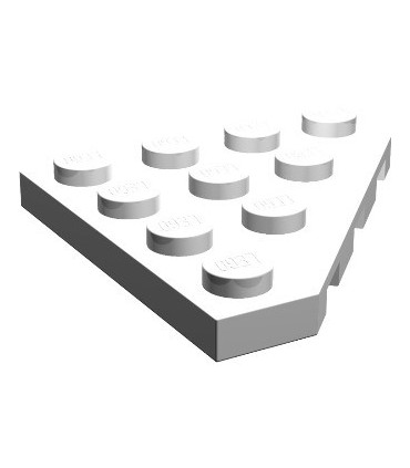 White Wedge, Plate 4 x 4 Cut Corner