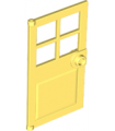 Bright Light Yellow Door 1 x 4 x 6 with 4 Panes and Stud Handle