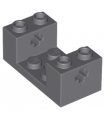 Dark Bluish Gray Technic, Brick 2 x 4 x 1 1/3 with Axle Holes
