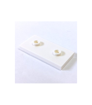 White Plate, Modified 2 x 4 with 2 Studs (Double Jumper)