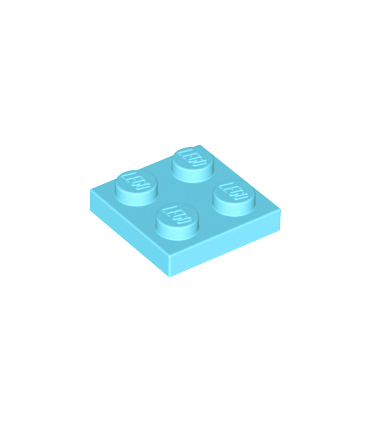 Medium Azure Plate 2 x 2