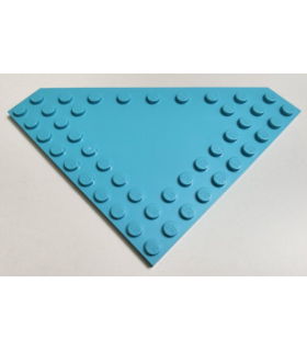 Medium Azure Wedge, Plate 10 x 10 Cut Corner with no Studs in Center