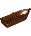 Reddish Brown Boat, 14 x 5 x 2 with Oarlocks without Hollow Inside Studs