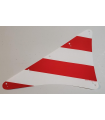 White Cloth Sail Triangular Spritsail 16 x 24 with Red Thick Stripes Pattern