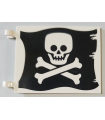 White Flag 6 x 4 with Flat Skull and Crossbones (Jolly Roger) Pattern on Both Sides