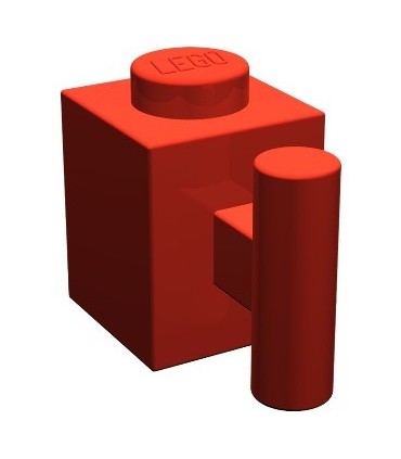 Red Brick, Modified 1 x 1 with Handle
