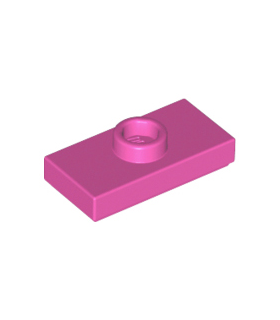 Dark Pink Plate, Modified 1 x 2 with 1 Stud with Groove and Bottom Stud Holder (Jumper)