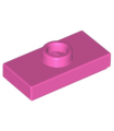 Dark Pink Plate, Modified 1 x 2 with 1 Stud with Groove and Bottom Stud Holder (Jumper)