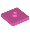 Dark Pink Plate, Modified 2 x 2 with Groove and 1 Stud in Center (Jumper)