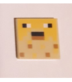 Tan Tile 2 x 2 with Groove with Pufferfish Minecraft Pixelated Pattern