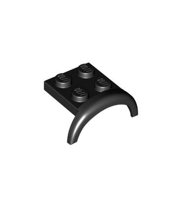 Black Vehicle, Mudguard 3 x 3 x 1 with Arch Round