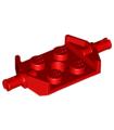 Red Plate, Modified 2 x 2 with Wheels Holder Wide and Hole