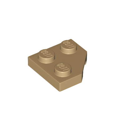 Dark Tan Wedge, Plate 2 x 2 Cut Corner