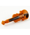 Dark Orange Minifigure, Utensil Violin with Silver Strings, Black Fingerboard, F-holes and Chin Rest Pattern