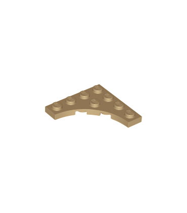 Dark Tan Plate, Modified 4 x 4 with Curved Cutout
