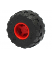 Wheel 11mm D. x 12mm, Hole Notched for Wheels Holder Pin with Black Tire 24 x 12 R Balloon (6014b / 56890)