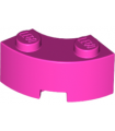 Dark Pink Brick, Round Corner 2 x 2 Macaroni with Stud Notch and Reinforced Underside