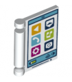 White Minifigure, Utensil Book Cover with Tablet Computer Pattern