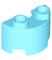 Medium Azure Cylinder Half 1 x 2 x 1