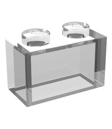 Trans-Clear Brick 1 x 2 without Bottom Tube