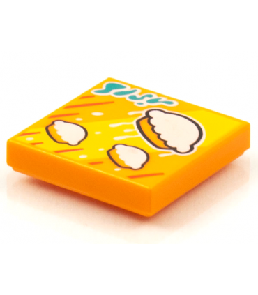 Orange Tile 2 x 2 with Groove with BeatBit Album Cover - Flying Pies Pattern