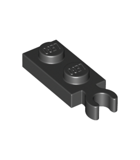 Black Plate, Modified 1 x 2 with Clip on End (Vertical Grip)