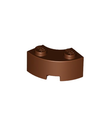 Reddish Brown Brick, Round Corner 2 x 2 Macaroni with Stud Notch and Reinforced Underside