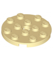 Tan Plate, Round 4 x 4 with Hole