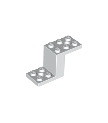 White Bracket 5 x 2 x 2 1/3 with 2 Holes and Bottom Stud Holder