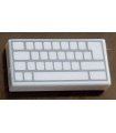 White Tile 1 x 2 with Groove with Computer Keyboard Blank Keys Pattern