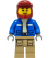 Wildlife Rescue Explorer - Male, Blue Jacket, Dark Red Helmet, Dark Tan Legs with Pockets, Thin Grin