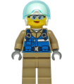Wildlife Rescue Pilot - Female, Blue Vest, White Helmet, Dark Tan Legs