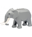 Light Bluish Gray Elephant Type 2 with Long White Tusks