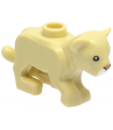 Tan Lion Baby Cub with Black Eyes, Nougat Nose, and White Muzzle Pattern