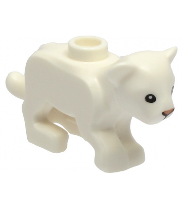 White Lion Baby Cub with Black Eyes and Nougat Nose Pattern