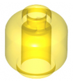 Trans-Yellow Minifigure, Head (Plain) - Vented Stud