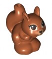 Dark Orange Squirrel, Friends / Elves with Black, Brown and White Eyes and Black Eyelashes, Nose and Mouth Pattern