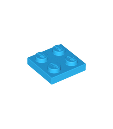 Dark Azure Plate 2 x 2