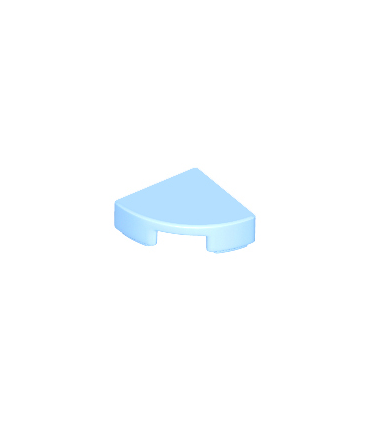 Bright Light Blue Tile, Round 1 x 1 Quarter