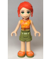 Friends Mia, Olive Green Shorts, Orange Top with Lightning Bolts