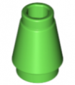 Bright Green Cone 1 x 1 with Top Groove