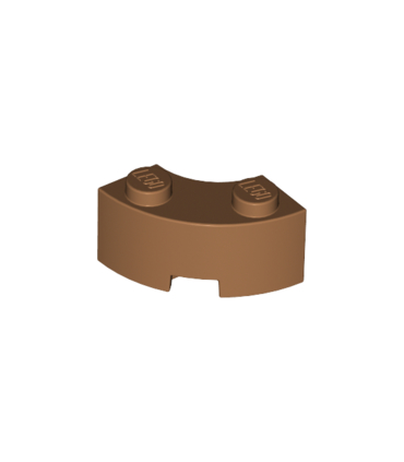 Medium Nougat Brick, Round Corner 2 x 2 Macaroni with Stud Notch and Reinforced Underside