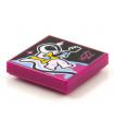 Magenta Tile 2 x 2 with Groove with BeatBit Album Cover - Astronaut Playing Guitar Pattern