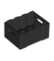 Black Container, Crate 3 x 4 x 1 2/3 with Handholds