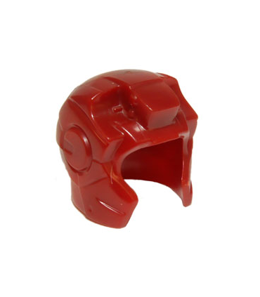 Dark Red Minifigure, Headgear Helmet Space with Open Face and Top Hinge (Iron Man)