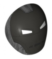 Pearl Dark Gray Large Figure Armor, Round, Smooth with Silver Iron Man Helmet Pattern