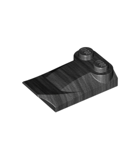 Pearl Dark Gray Slope, Curved 3 x 2 x 2/3 with Two Studs, Wing End